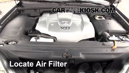 2003 Lexus GX470 4.7L V8 Filtre à air (moteur) Changement